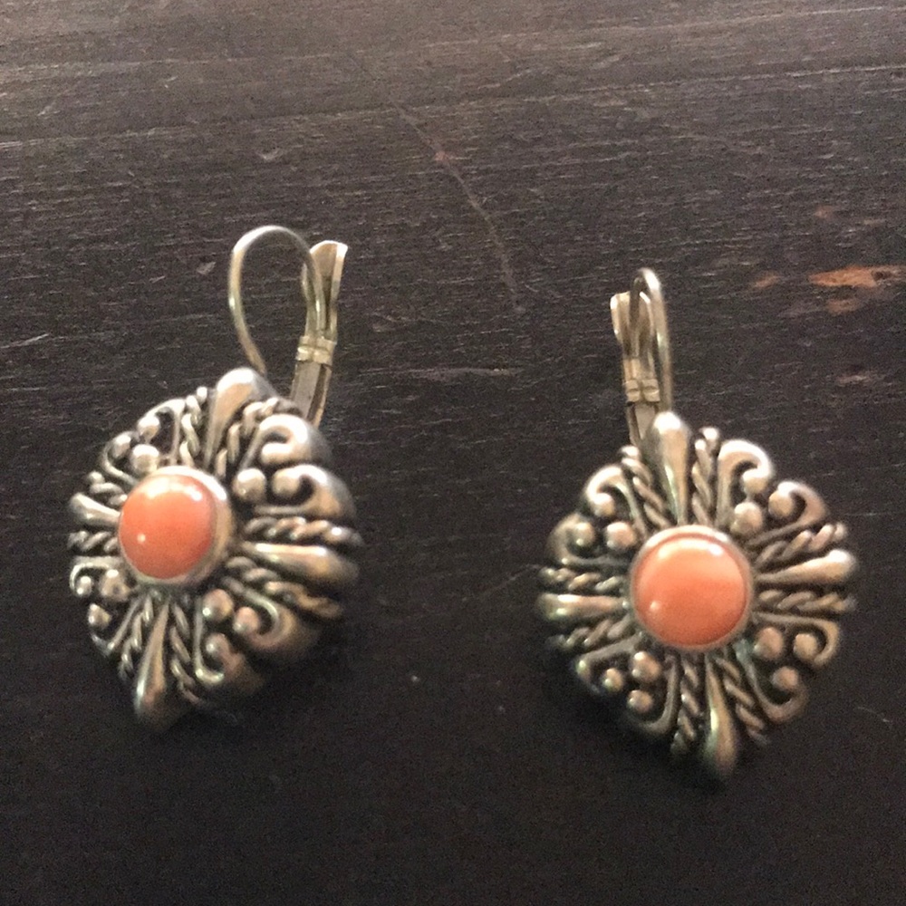 Joseph Esposito coral 925 earrings vintage
